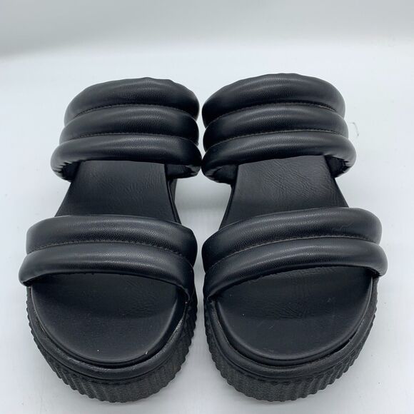 MIA Leni Platform Slide Sandal In Black Womens Size 6 Chunky - Picture 8 of 9